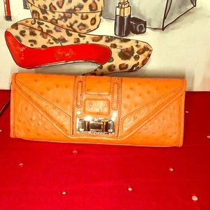 NWT REBECCA MINKOFF OSTRICH LEATHER CLUTCH